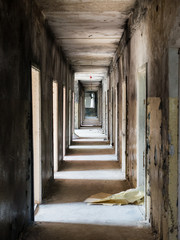 Fototapeta na wymiar interior of an old abandoned soviet hospital