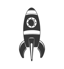 rocket spaceship science aircraft icon. Isolated and flat illustration. Vector graphic