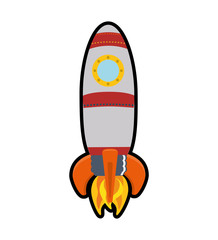 rocket spaceship science aircraft icon. Isolated and flat illustration. Vector graphic