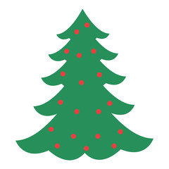 flat design christmas tree icon vector illustration