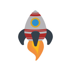 rocket spaceship science aircraft icon. Isolated and flat illustration. Vector graphic
