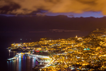 Funchal by night, Madeira Island, Portugal