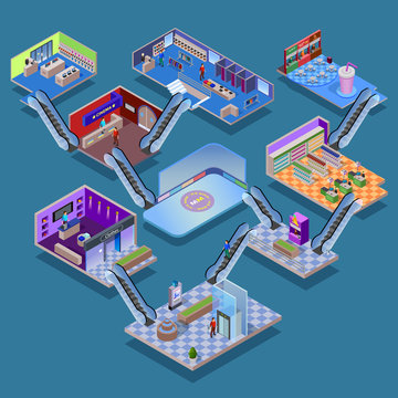 Shopping Mall Isometric Concept