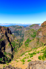 View over the mountains of Pico Do Arieiro, Madeira, Portugal