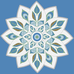 stock vector mandla pattern for printing on paper, fabric. India