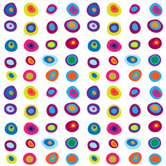 Seamless cute pattern with multi-colored concentric circles