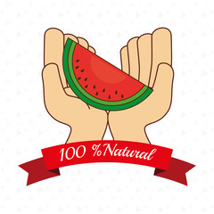 fruit natural hands food icon