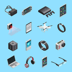 Isometric Icons Set Of Gadgets