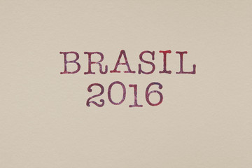 Brasil 2016 Schrift Stempel