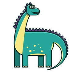 Flat color dinosaur illustration for chidren's book