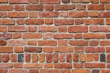 Red brick wall background.