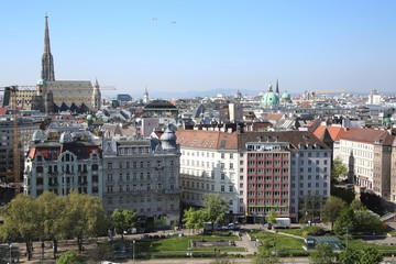 Fototapeta na wymiar Blick auf das Stadtzentrum in Wien