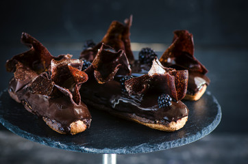 Delicious chocolate eclair