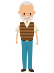 flat design elder man icon vector illustration
