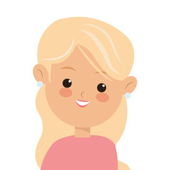 flat design single woman icon vector illustration