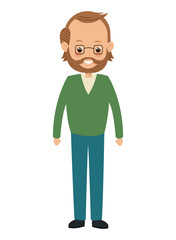 flat design single middle age man icon vector illustration