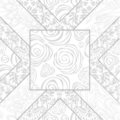 abstract seamless patcwork tile with floral ornament.arabic or o