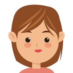 flat design single woman icon vector illustration