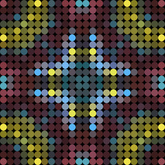 Kaleidoscopic low poly circle style vector mosaic background