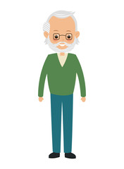 flat design elder man icon vector illustration