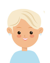 flat design single woman icon vector illustration