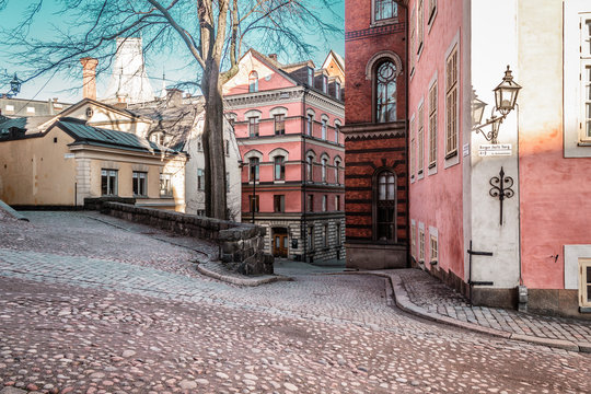 Buildings and Houses of Old Town (Gamla Stan) in Stockholm, Swed