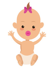 flat design single baby icon vector illustration