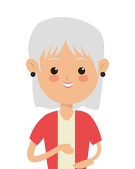 flat design elder woman icon vector illustration