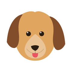 flat design cute dog icon vector illustration