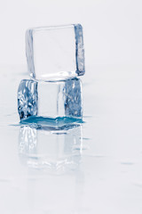 Ice cube on table