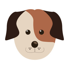 flat design cute dog icon vector illustration