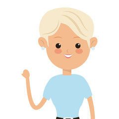 Obraz premium flat design single woman icon vector illustration