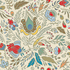 stock vector seamless floral pattern for printing on paper, fabr