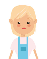 flat design single woman wearing apron icon vector illustration