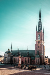 Fototapeta na wymiar Riddarholm Church at Old Town (Gamla Stan) in Stockholm, Sweden