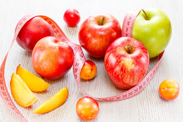 Assortment of juicy fruits background