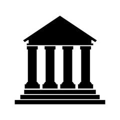 bank building construction silhouette icon