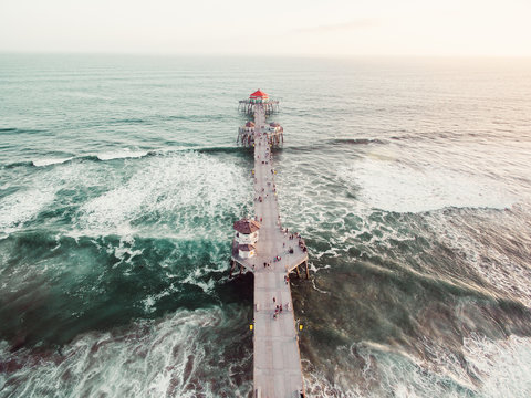 Pier in the sea, view from above