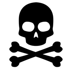 Skull silhouette on white background