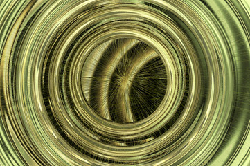 Radial convex shiny tech pattern - golden rings.