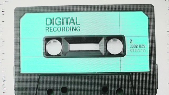 sequence of old audio cassettes retro tape