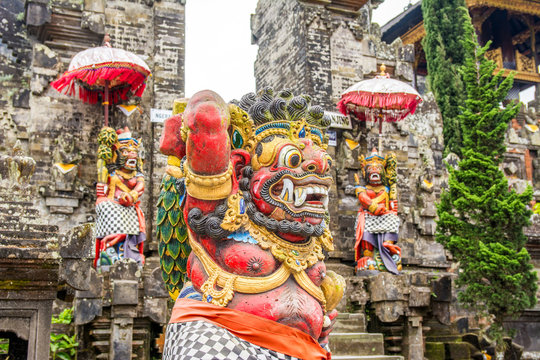 colorful balinese statue