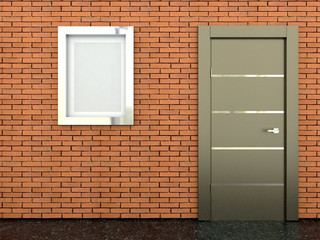 3d rendering of a metal door