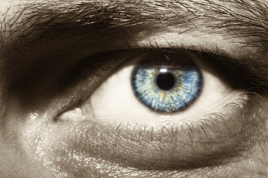 Image of man's vintage eye close up..