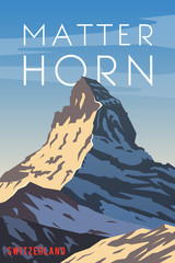 Matterhorn. Vector poster.