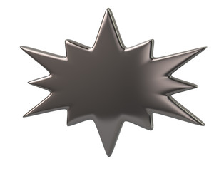 3d illustration of silver bursting icon