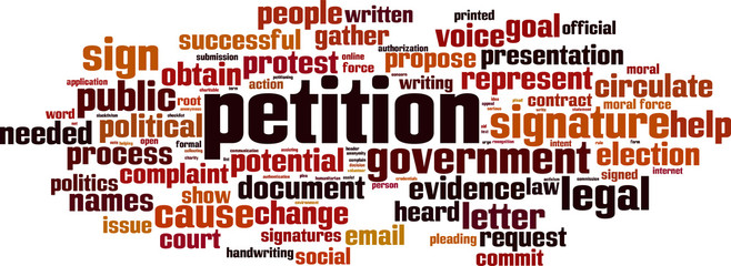 Petition word cloud concept. Vector illustration