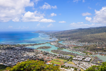 View of Hawaii Kai, a largely residential area located in the City & County of Honolulu, seen from...