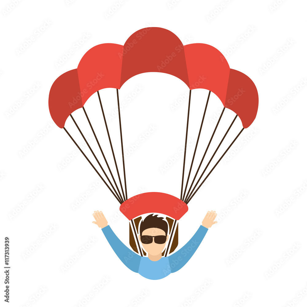 Wall mural skydiving extreme sport icon