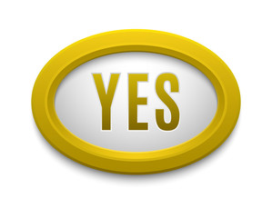 Yes button vector isolated